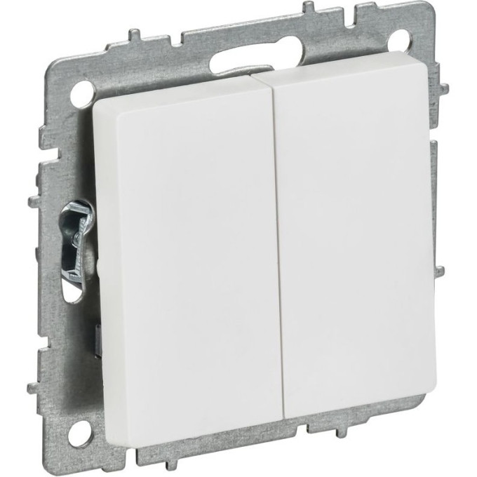 Выключатель проходной 2-клавишный IEK BR-V22-0-10-K91 СП BRITE ВС10-2-6-БрАБ 1белый